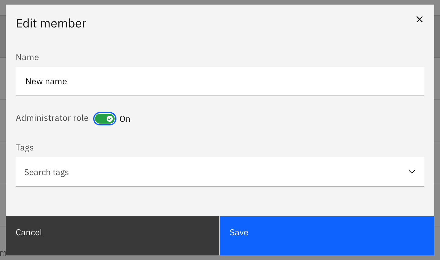 administrator role toggle
