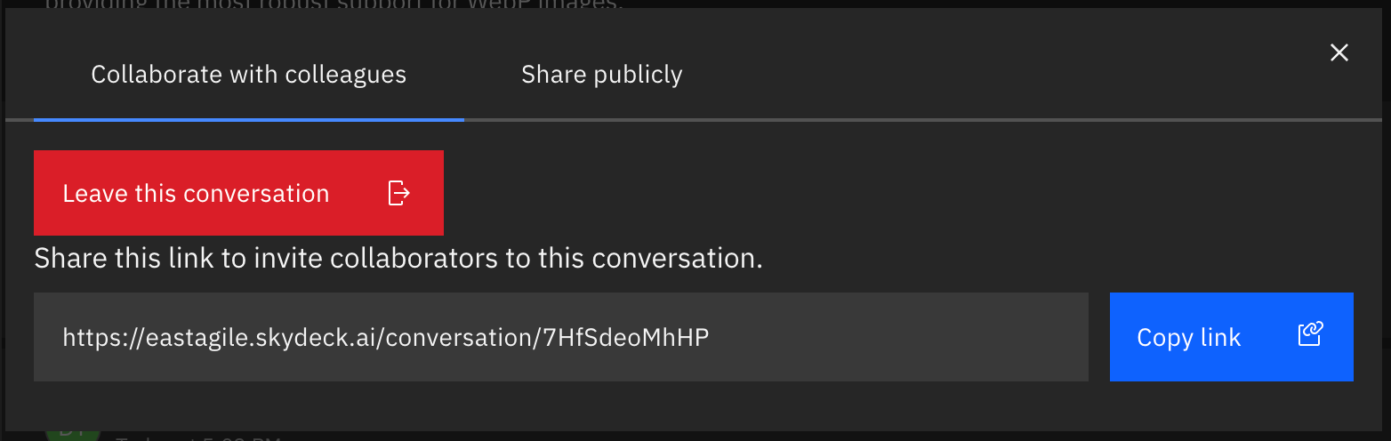 leave conversation popup