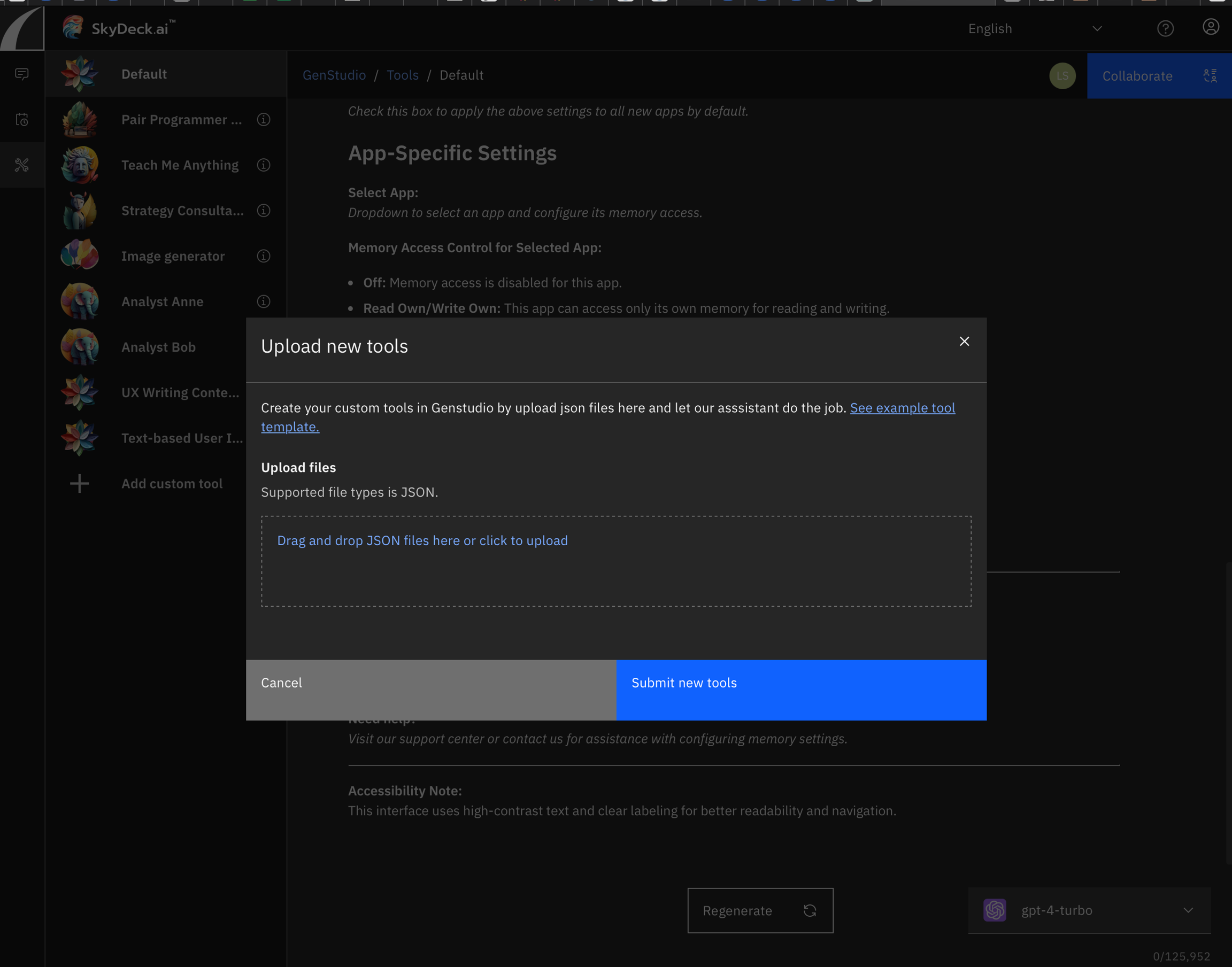 upload custom tool