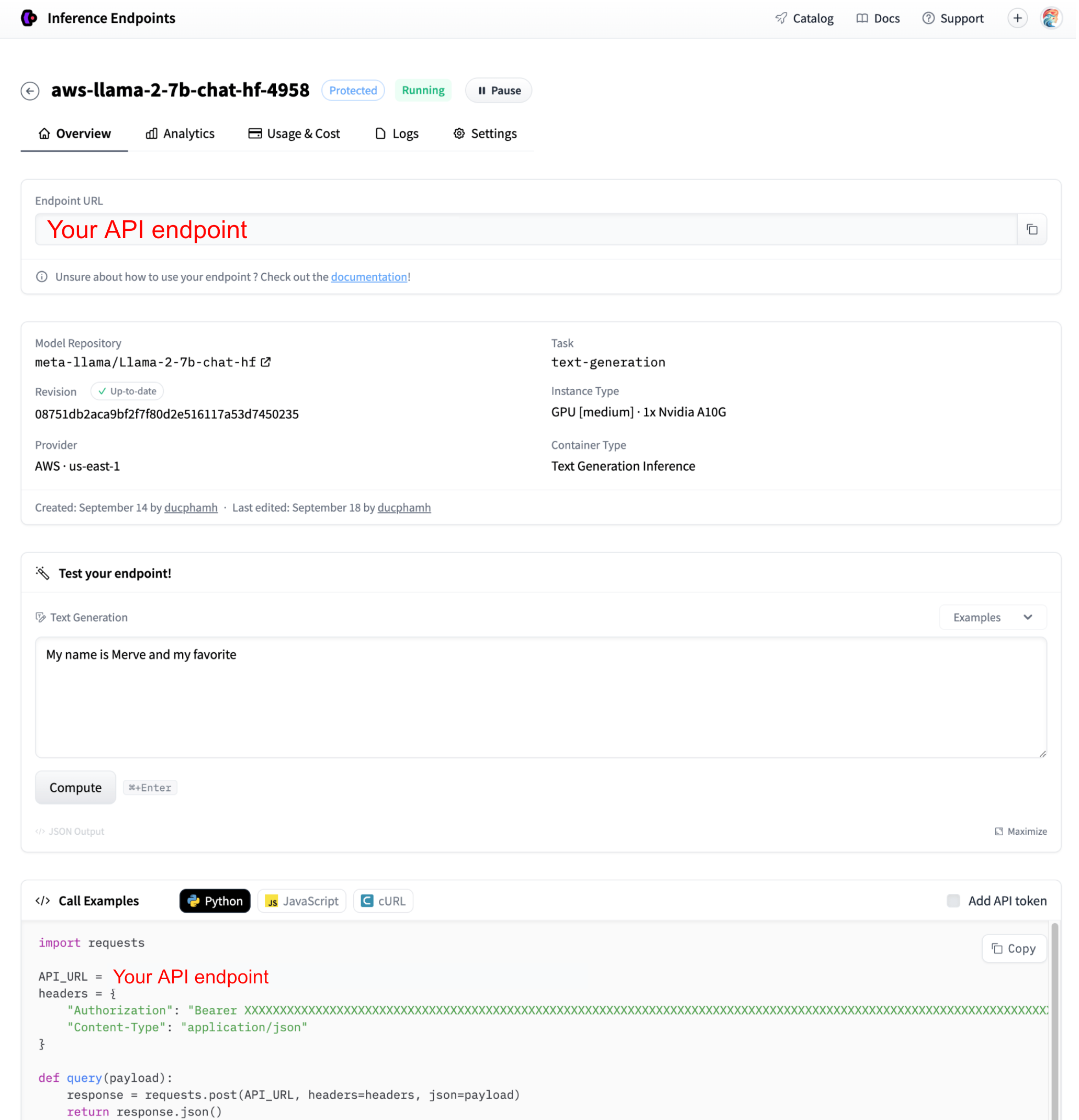huggingface deploy interface